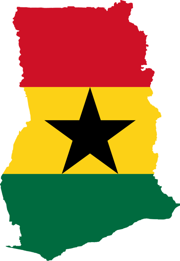 Flag map of Ghana